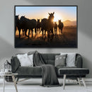 Horse Herd Wall Art Animal Canvas Print