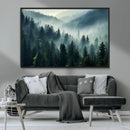 Captivating Misty Forest Wall Art Premium Canvas Print a