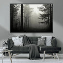 Misty Forest Wall Art Premium Canvas Print a Foggy and