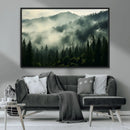 Captivating Misty Forest Wall Art Premium Canvas Print a