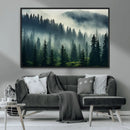 Captivating Misty Forest Wall Art Premium Canvas Print a