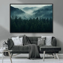 Captivating Misty Forest Wall Art Premium Canvas Print,