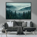 Captivating Misty Foggy Forest Wall Art Premium Canvas Print
