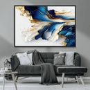 Gold Marble Art - Abstract Geode Gold And Blue Marble Shape