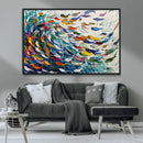 Modern Abstract Fish Shoal Wall Art Canvas Print, Colorful by MyGreatCanvas | Canvas Wall Art Prints | Photo Prints & Wall Decor