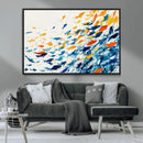 Abstract Fish Shoal Wall Art Canvas Print, Colorful Fish