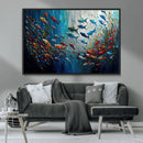 Modern Abstract Fish Shoal Wall Art Canvas Print, Colorful