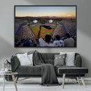 Dodger Stadium Sunset Game Triple Canvas Wall Art - Los