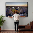 Dodger Stadium Sunset Game Triple Canvas Wall Art - Los