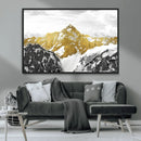 Gold Abstract Mountains Wall Art Print on Canvas, Nature