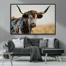 Texas Bull Longhorn Wall Art Canvas Print for Farm House