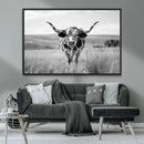 Texas Cow Longhorn Wall Art Canvas Print for Farm House Wall