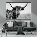 Texas Highland Cow Longhorn Canvas Print - Rustic Farmhouse by MyGreatCanvas | Canvas Wall Art Prints | Photo Prints & Wall Decor