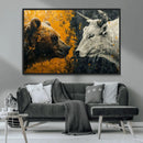 Bear and Bull Wall Art Canvas Print – Abstract Animal