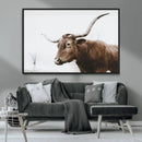 Rustic Bull Wall Art Canvas Print – Modern Longhorn