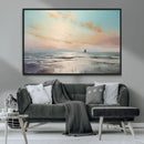 Abstract Ocean Wall Art -  Boat Wall Art Canvas Print
