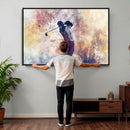 Abstract Watercolor Golf Player Wall Art Canvas Print