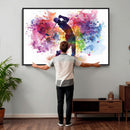 Colorful Golfer Swing Wall Art Canvas Print - Ready to Hang,