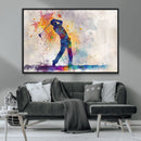Watercolor Golf Swing Wall Art Canvas Print | Vibrant