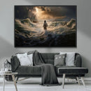 Jesus Walking on Water Wall Art Canvas Print - Religious