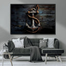 3 Panel Grunge Abstract Anchor Wall Art Canvas Print Set