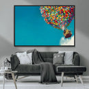 Carl Fredricksen, Up Movie Wall Art, Colorful Balloon House