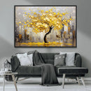 Golden Tree Canvas Print | Abstract Wall Art for Modern