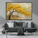Yellow Blossom Tree Canvas Wall Art - Floral Abstract Modern
