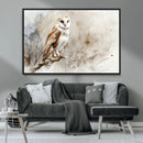 Barn Owl Wall Art | Watercolor Canvas Print | Perfect for
