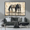Chinese Style Abstract Black Horses Wall Art Canvas Print - by MyGreatCanvas | Canvas Wall Art Prints | Photo Prints & Wall Decor