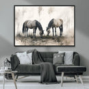 Chines Ink Style Vintage Horses Wall Art Canvas Print for by MyGreatCanvas | Canvas Wall Art Prints | Photo Prints & Wall Decor