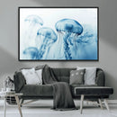 Blue Jellyfish Wall Art Canvas Print