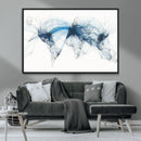 Flight Route Map Wall Art Canvas Print, Abstract Air Traffic