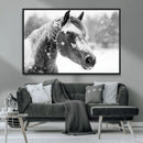 Black Horse Winter Wall Art | Ready to Hang and Framed |