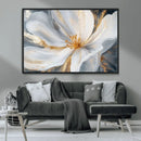White and Gold Floral Canvas Wall Art - Framed and Ready to by MyGreatCanvas | Canvas Wall Art Prints | Photo Prints & Wall Decor