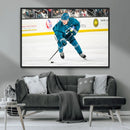 San Jose Sharks Ice Hockey Player Wall Art Canvas Print