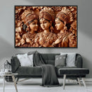 Indian Woman Statue Wall Art Canvas Print