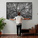 Majestic Angel Oak Tree Black and White Canvas Print – Multi by MyGreatCanvas | Canvas Wall Art Prints | Photo Prints & Wall Decor