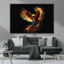Fiery Phoenix Canvas Print | Ready to Hang Wall Art | Bold