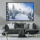 Winter Ski Lift Wall Art Print - Landscape Wall Art | Snowy