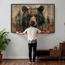 Abstract 399 Bear Wall Art | Rustic Cabin Wall Decor with