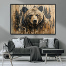 Majestic Grizzly 399 Bear Wall Art | 3-Panel Rustic Canvas