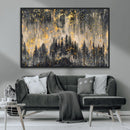 Golden Forest Abstract Wall Art | Dark Forest with Gold
