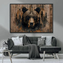 Rustic Grizzly 399 Wall Art | Triptych Canvas Print | Rustic