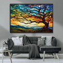 Vibrant Mosaic Tree of Life Wall Art | Stained Glass Style