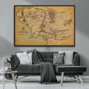 Middle Earth Map Canvas Wall Art – Vintage Fantasy Map