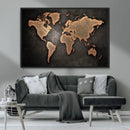 World Map Canvas Print – Framed Travel Map Wall Art for