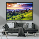 Green Hills and Sunset Wall Art Print - Scenic Landscape by MyGreatCanvas | Canvas Wall Art Prints | Photo Prints & Wall Decor