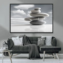Still Life Black and White Zen Stones Wall Art Canvas,