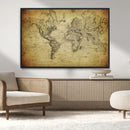 Push Pin World Map Canvas Print – Travel Tracker Wall Art